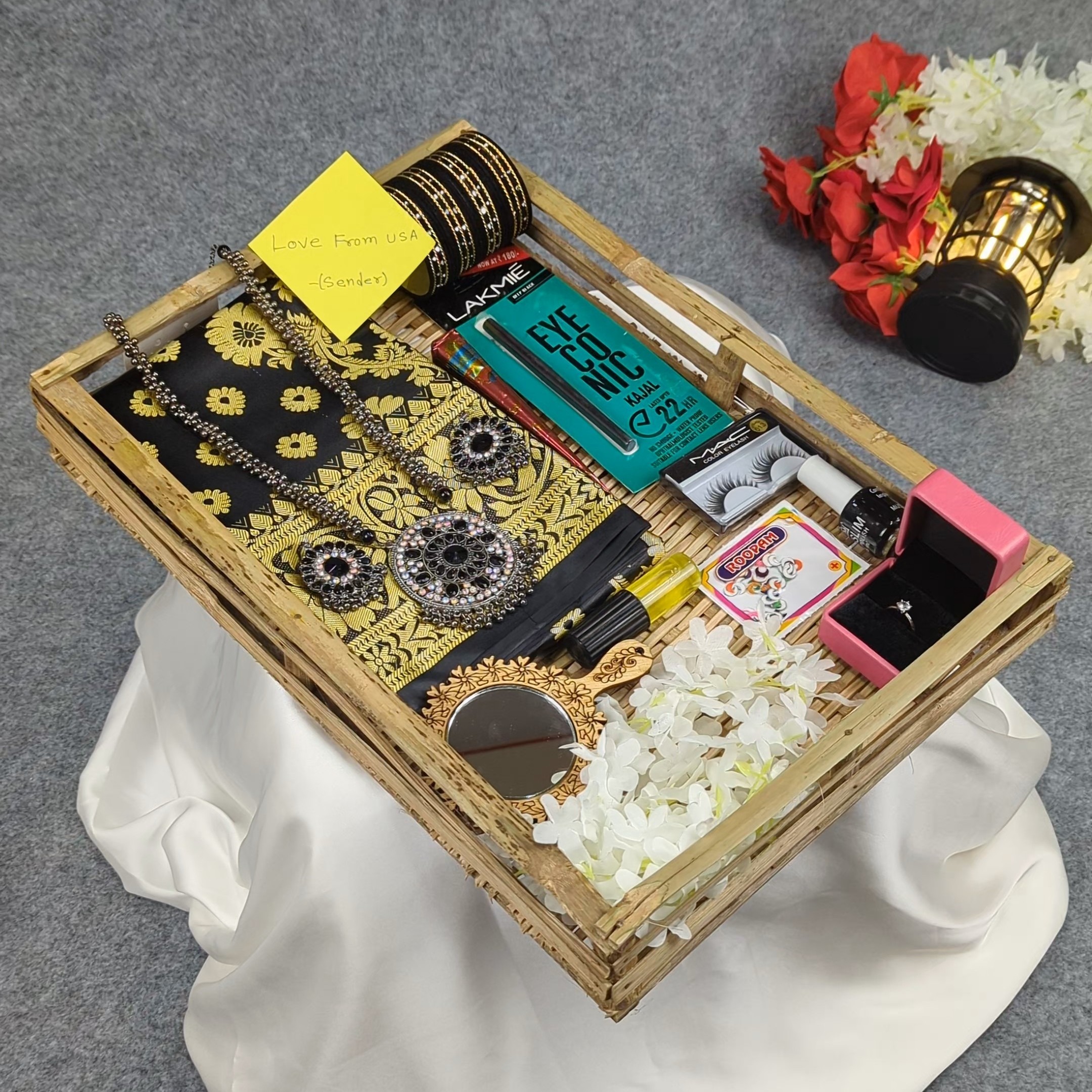 Premium Silk Katan Saree Combo Set - Black