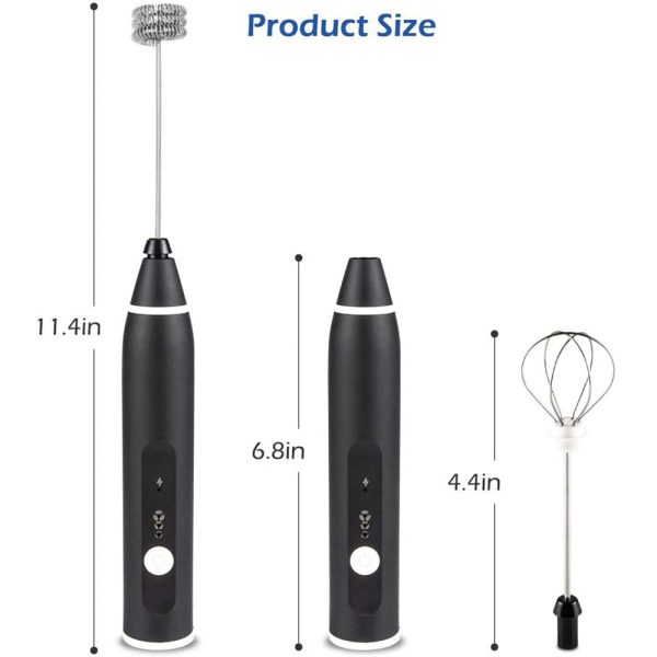 Double Headed Rechargeable Handheld Egg Beater - Foam Maker for Coffee