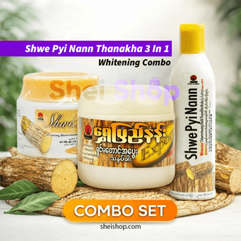 Shwe Pyi Nann Thanakha 3 In 1 Whitening Combo - 100% Original